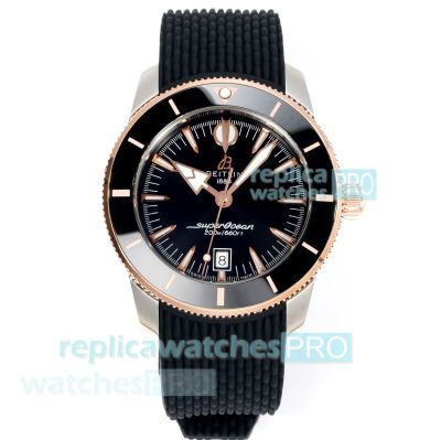Swiss Replica BLS Breitling Superocean Heritage B31 Black-Dial Two-Tone Watch 
